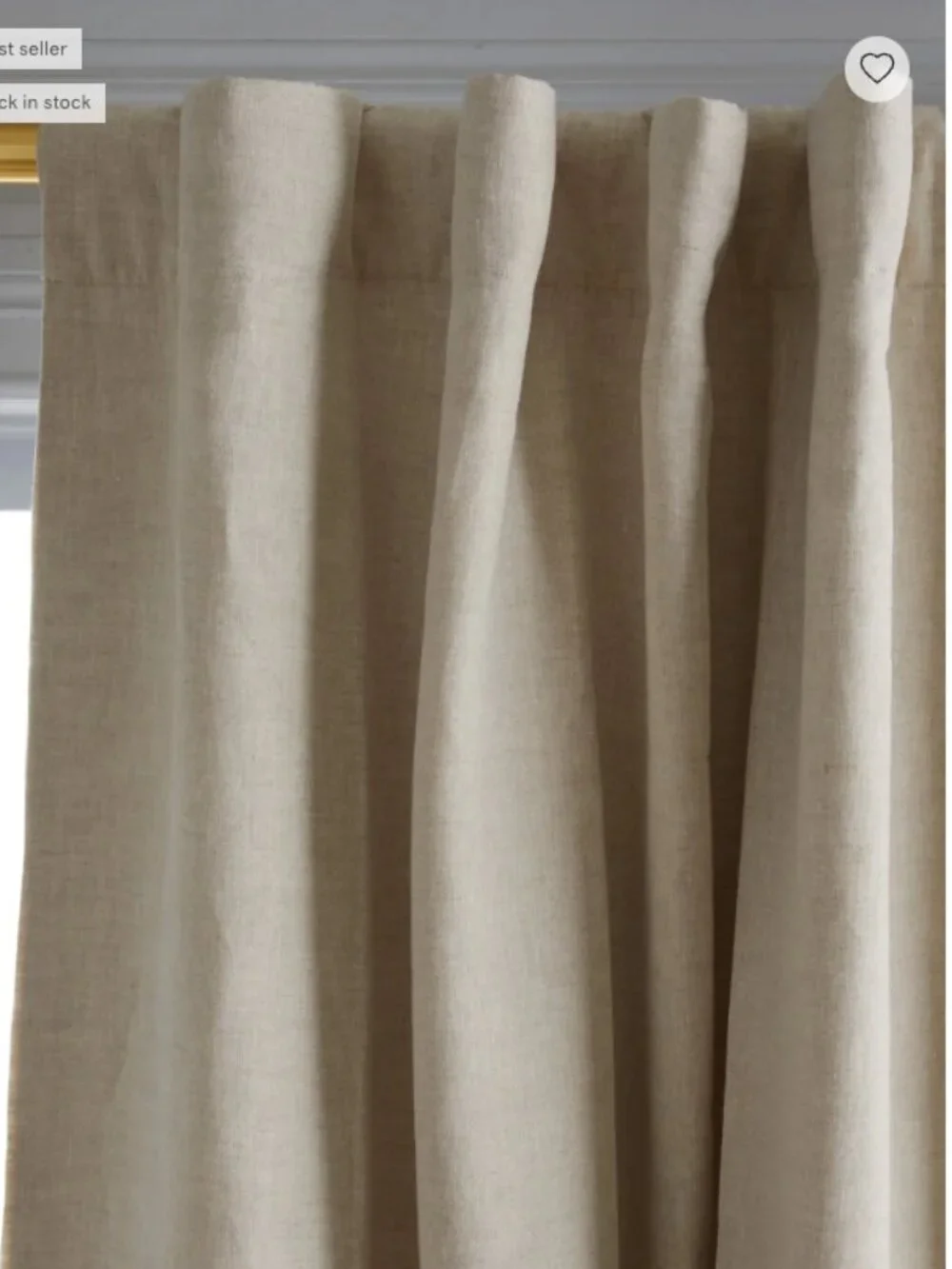 NWOT TWO Quince European Linen Room Darkening Curtains Panels- Flax 96x108